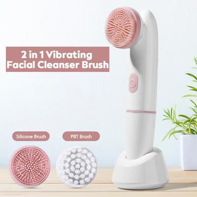Youfap Market Waterproof Electric Facial Cleanser, 2 Speed Vibrating Face Brush, Battery Powered Massaging Device Waterproof Electric Facial Cleanser, 2 Speed Vibrating Face Brush, Battery Powered Massaging Device