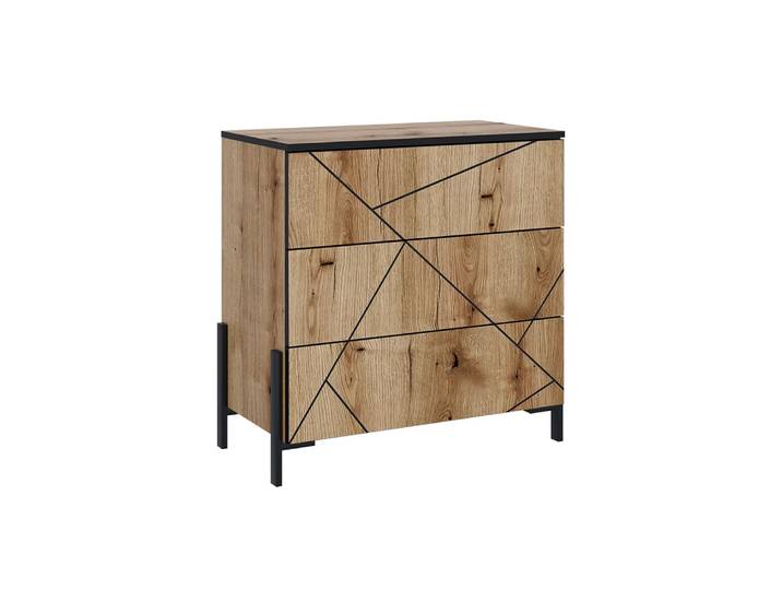 Commode avec tiroirs avec 3 tiroirs chêne 78x76.8cm