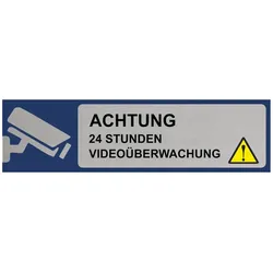 CombiCraft Aluminium Türschild Achtung Videoüberwachung 165x45mm mit 3M-Tape