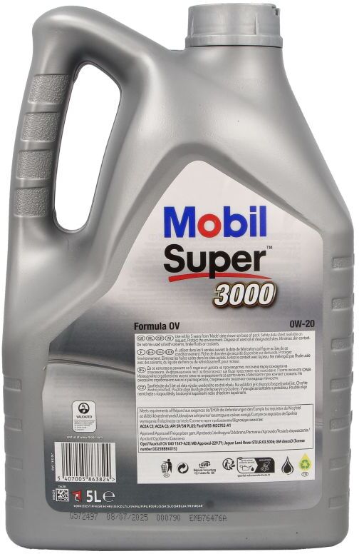 Motoröl MOBIL 156283 Super 3000 Formula OV 0W20 5L