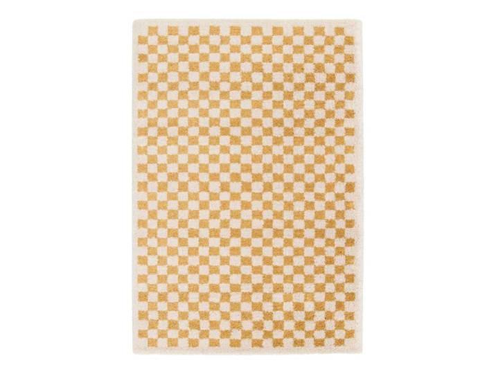 Tapis à poil haut doux et confortable jaune 120 x 170 cm