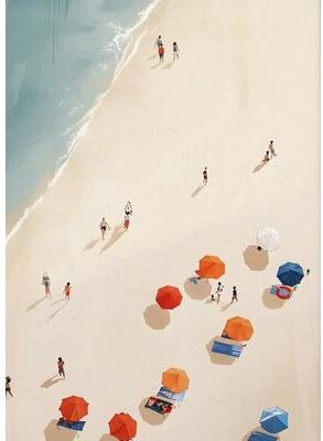 Uplift Picks Summer Beach Canvas Wall Art Ocean Pool Party Nordic Living Room Decor 09 20x30 Cm Frame