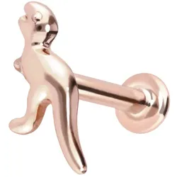 14 Karat Gold Labret mit Push Fit DINOSAURIER
