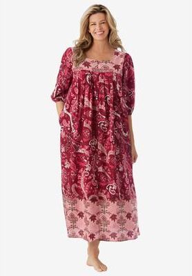 Plus Size Women's Print Lounger by Only Necessities in Ruby Paisley (Size M)