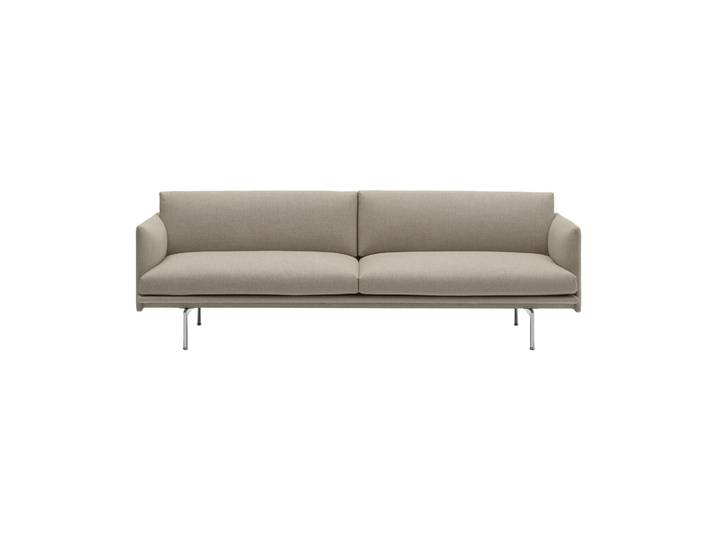 Muuto Canapé Outline 3 places tissu Ecriture 240-Polished Aluminum