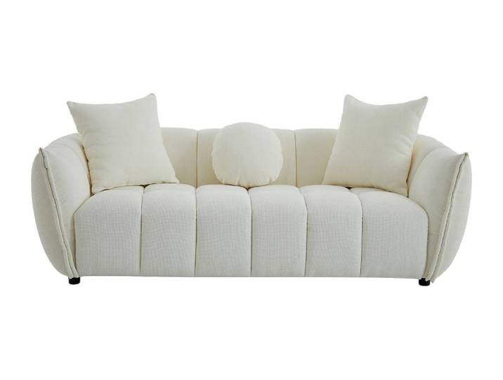 Canapé fixe polyester 3 places beige