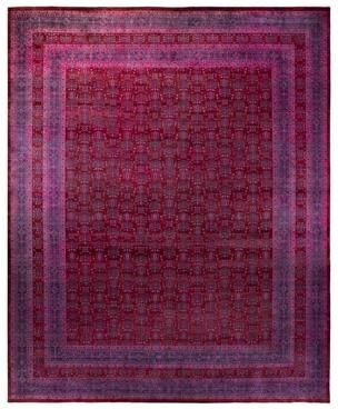 "Overton Handknotted Wool Vintage Inspired Contemporary Overdyed Red Area Rug - 15' 3"" x 12' 2"""