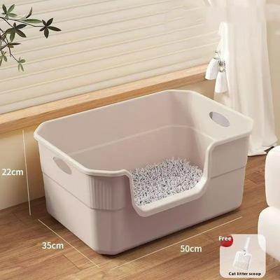 Inspired Living Extra Large Anti Splash Cat Litter Box With High Sides & Semi Enclosed Design d