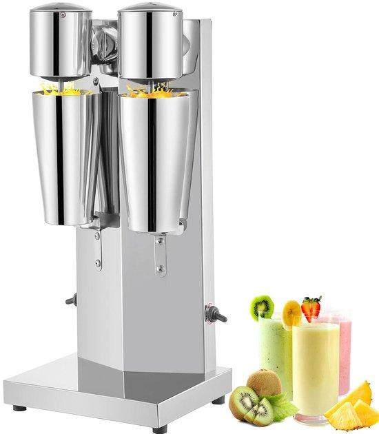 VEVOR Drankmixer Dubbele Kop Milkshake Machine 180 Watt 800 ml Roestvrij Staal