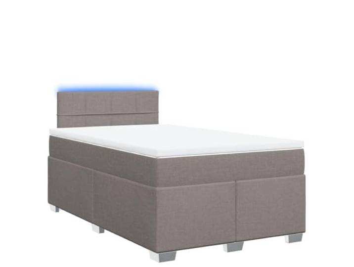 PUGYNBK Boxspringbett, 120 x 190 cm, mit Federkernmatratze Dimmbare LED-Lichter, atmungsaktives Polyestergewebe, abnehmbarer waschbarer Bezug, USB-Anschluss 5 V