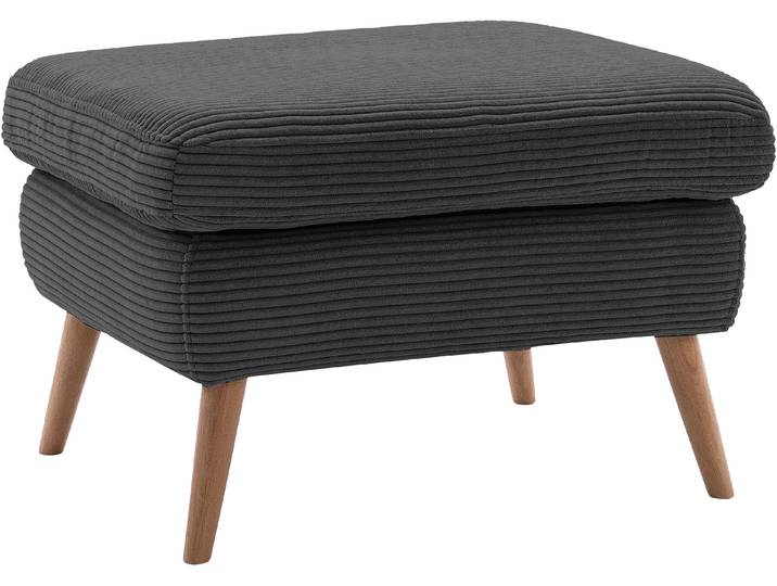 Hocker EXXPO - SOFA FASHION Scandi bequem und elegant mit hohem Holzfuss , grau (anthrazit), B:72cm H:47cm T:62cm, Hocker, Hocker, bequem und elegant mit hohem Holzfuss