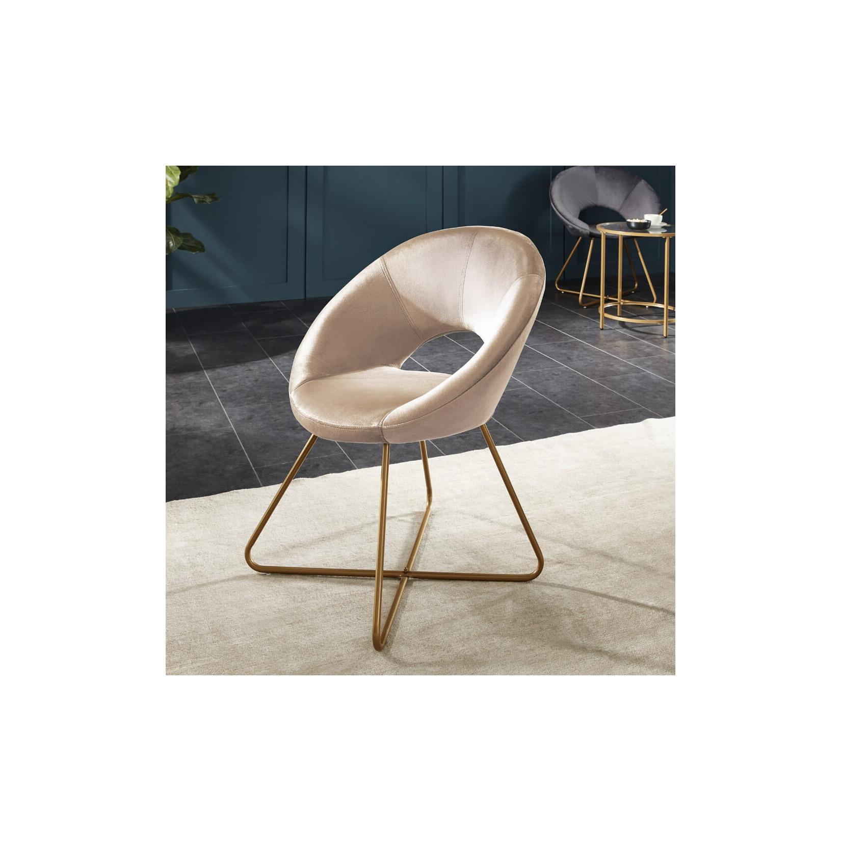 HOME DELUXE Samtstuhl SELESA - Beige