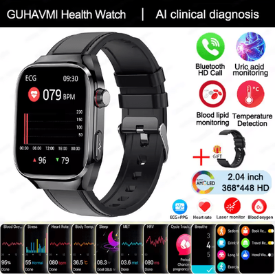 Inspire Picks 2025 Advanced Health Tracking Smartwatch ECG, Blood Pressure & Bluetooth Call Watch black Leather