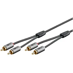 goobay Audio-Kabel Cinch silber / schwarz 3 m silber