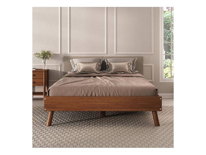 IDIMEX Futonbett KARRI, modernes Massivholzbett 140x190cm Kastanien farben