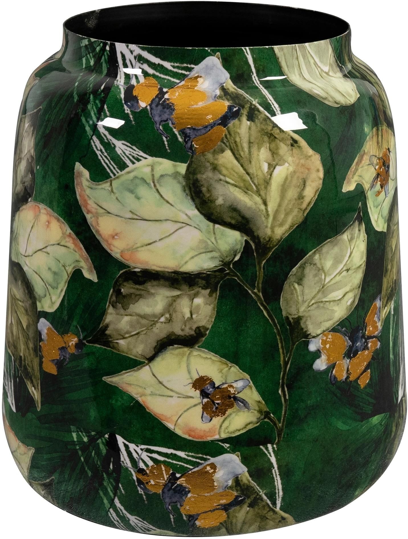 Dekovase "CHALET Bee 24 cm, Grün", grün, H:24cm Ø:21cm, Metall, Vasen, Dekovase grün B/H/T: 24cm Ø 21cm