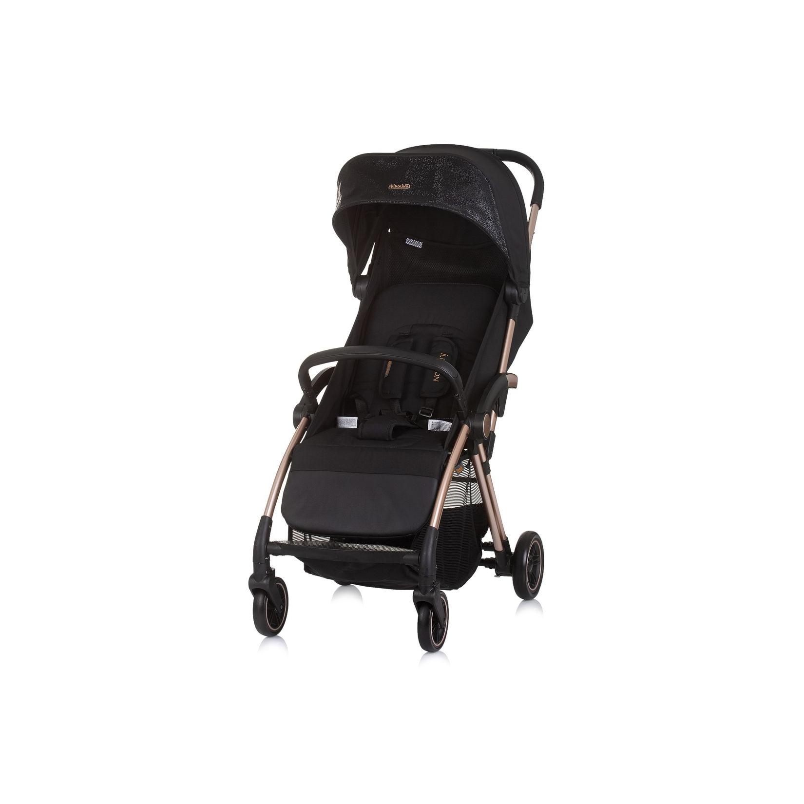 Chipolino Kinderwagen Illusion klappbar, verstellbare Fußstütze, Federung, Korb schwarz