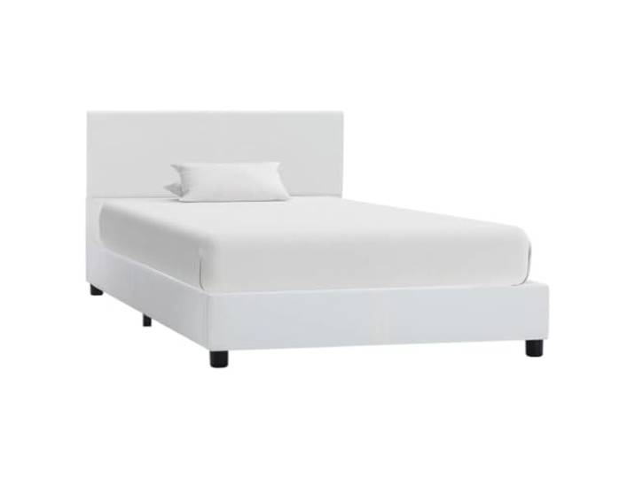 KGHFDVB Bett 210 x 104 x 65 cm aus MDF Weiß 100 x 200 MDF-Rahmen MDF-Rahmen mit Kunstlederbezug, Lattenrost inklusive, fürs Schlafzimmer, Matratze 100 x 200 cm