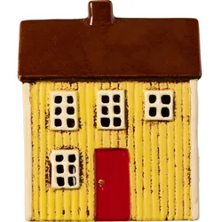 IB Laursen Lichthaus Visby Gelb mit roter Tür, Gelb mit roter Tür - 14 x 7,5 x 17 cm