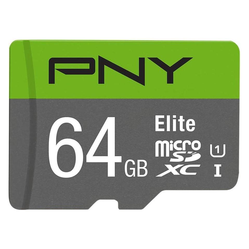 PNY microSDXC-Karte Elite UHS-I U1 64 GB (64 GB, microSDXC, U1, UHS-I) (P-SDUX64U185GW-GE)