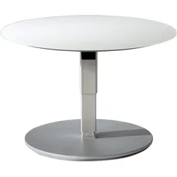 FUNKTIONSTISCH höhenverstellbar Cali 80 x 80 x 39-76 Couchtisch Weiß/Perlsilber