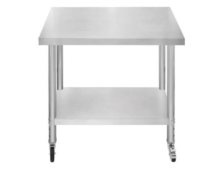 Table de Travail - Inox - Chariot de Cuisine - 60x90cm - 160KG - Amovible à Roulettes