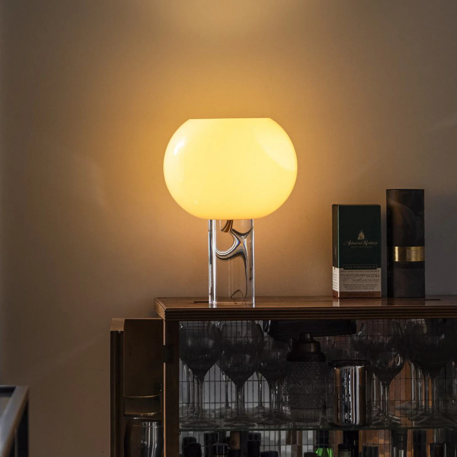 Foscarini Buds 3 Taffellamp Pale Roos - Designer Tafellamp met Glazen Lampenkap