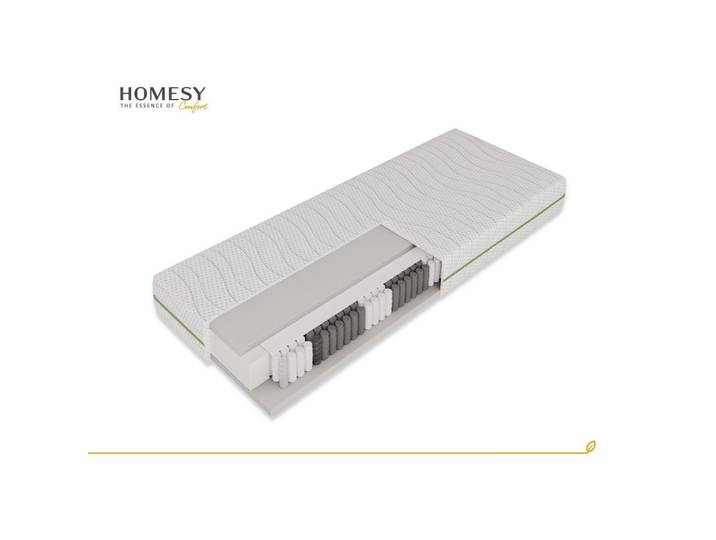 Homesy Taschenfederkernmatratze 7 Komfortzonen MULTIPocket Matratze 100/200 cm(24 cmH)Ergonomische Unterstützung, Weiß, H3, Schlafzimmer, Matratzen, Taschenfederkernmatratzen