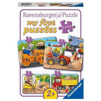Kinderpuzzle 2, 4, 6, 8 Teile - Tiere auf der Baustelle