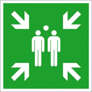 SafetyMarking Hinweisschild ISO7010 E007, Aluminium, 42 x 42 cm, retroreflektierend, Sammelstelle