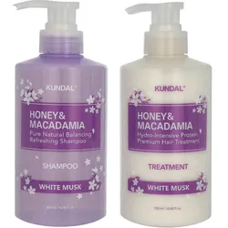 Kundal, Shampoo, Honig & Macadamia Weisser Moschus Haargeschenkset (1000 ml)
