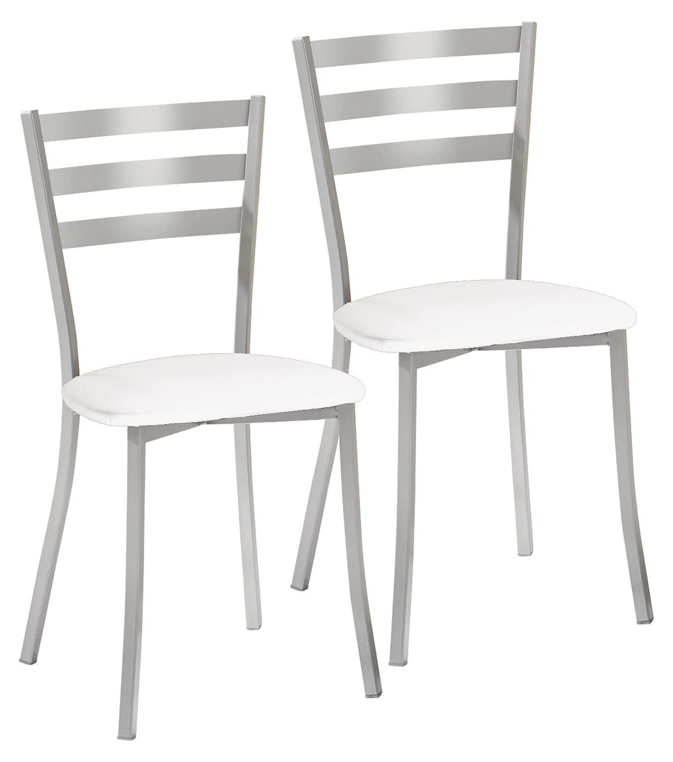 Dripio Set van 2 Keukelstoelen, Metaal, Wit, Zithoogte: 45 cm
