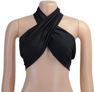 Universal Stock Crop Top Strapless Backless Off Shoulder Women's Summer Tube Top black m
