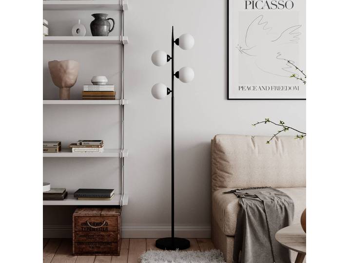 By Rydéns Stehlampe Punto, schwarz, für Wohn- / Esszimmer, Metall, Skandinavisch