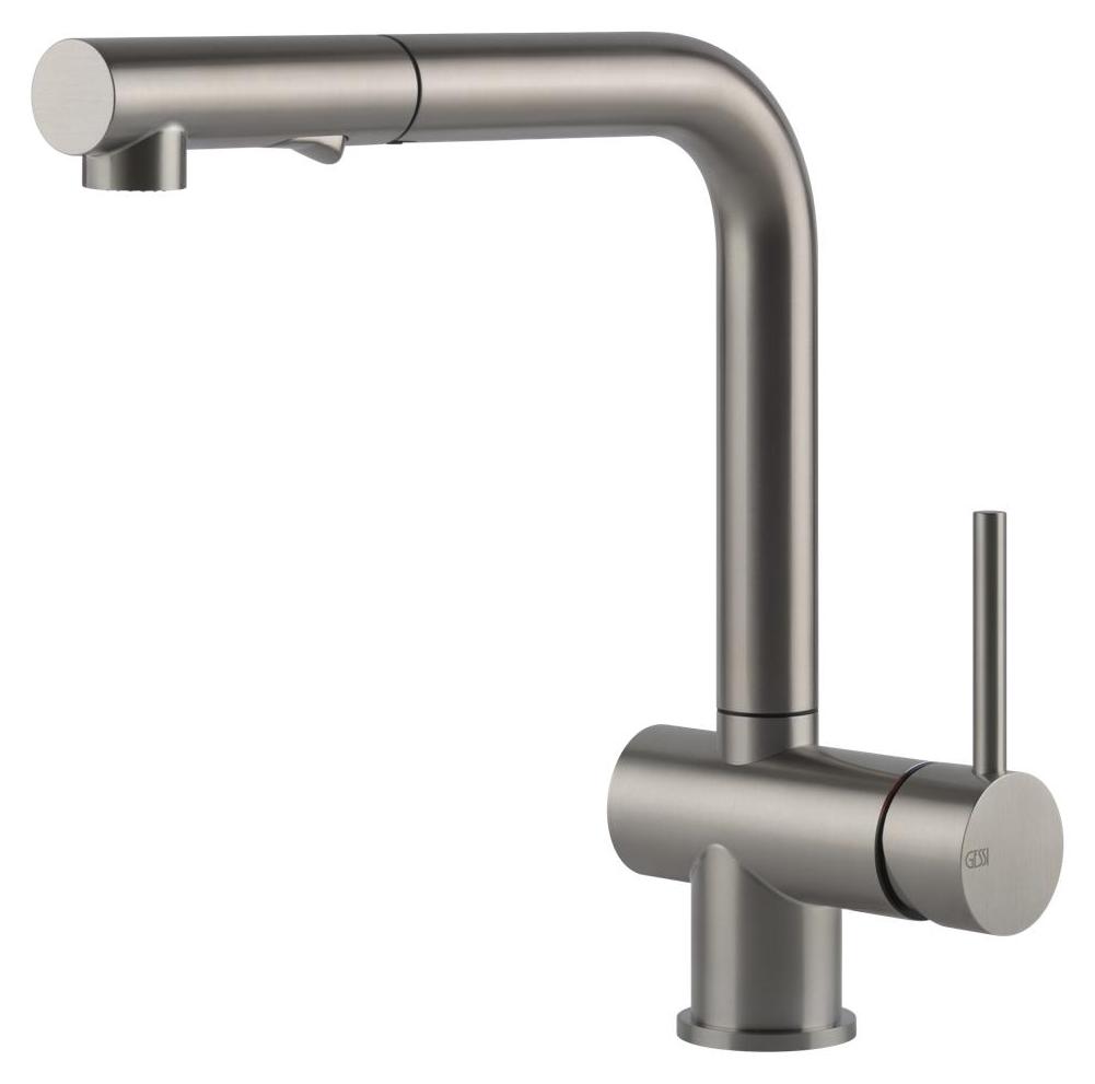 Gessi 60600, Standard, Gebürsteter Stahl, Stahl, Hebelgriffe, Einzelbild, 3/8"
