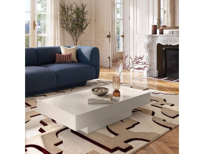 HABITAT - Table basse avec tiroir coulissant - Crème - Corato