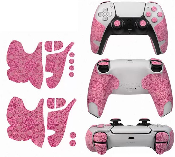 INF Verbessere deinen Halt: Pinkfarbener Schneeflocken-Griff für Sony PS5 Controller