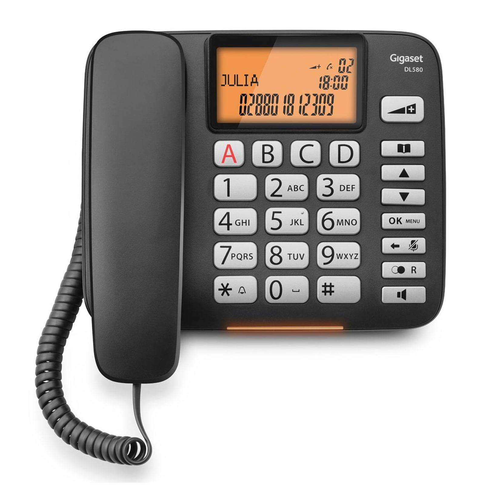 Gigaset DL580 schnurgebundenes Senioren Telefon schwarz