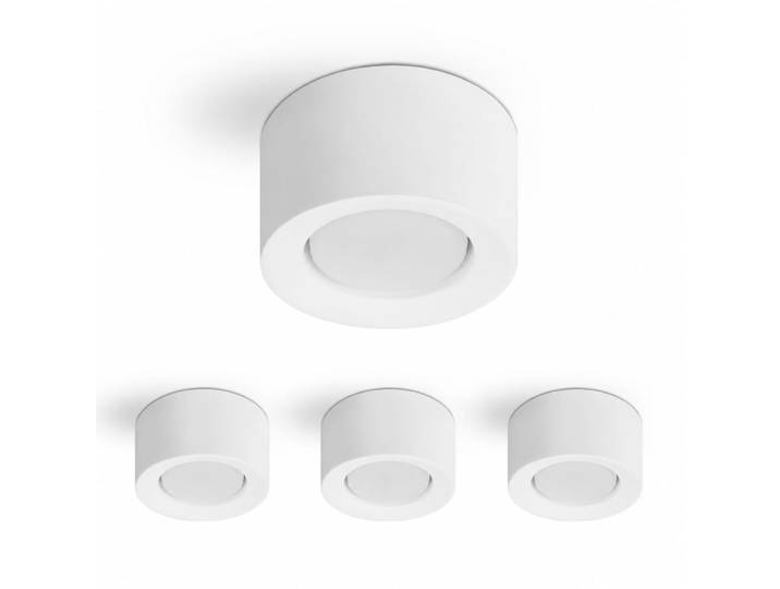 Plafonnier en plastique blanc 12x6.5x6.5cm gx53 lot de 4