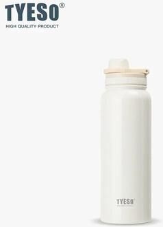 Uplift Essentials Stainless Steel Travel Thermos Bottle With Insulated Tumbler Design For Hot And Cold Drinks white 600ml