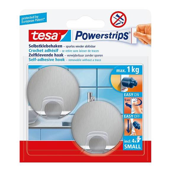 tesa Powerstrips Haken SMALL Metall rund (57044-00000-20)