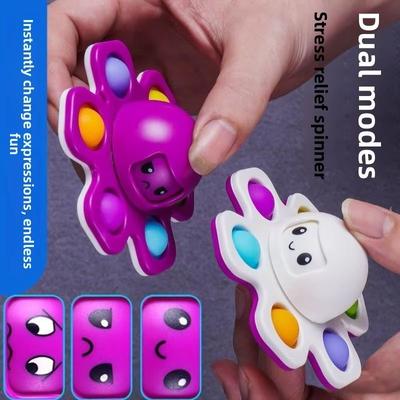 JoyToys Face Changing Fidget Spinner Push Bubble Sensory Toy For Stress Relief & Fun Face Changing Fidget Spinner Push Bubble Sensory Toy For Stress Relief & Fun