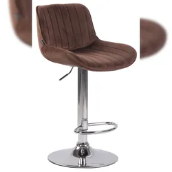 Proregal CHEFGASTRO Barhocker SAHARA Samt Chrom HxBxT 86x50x50cm Samt Braun Barstuhl