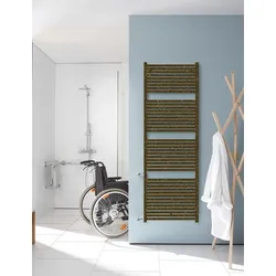 Zehnder Design-Heizkörper Toga Austausch, Bronze, 1760x35x500 mm, wahlweise rechts oder links, Anschlussmaße passend auf alte DIN-, Guss- oder Plattenheizkörper mit Nabenabstand 500, 900 mm oder auf Wunsch