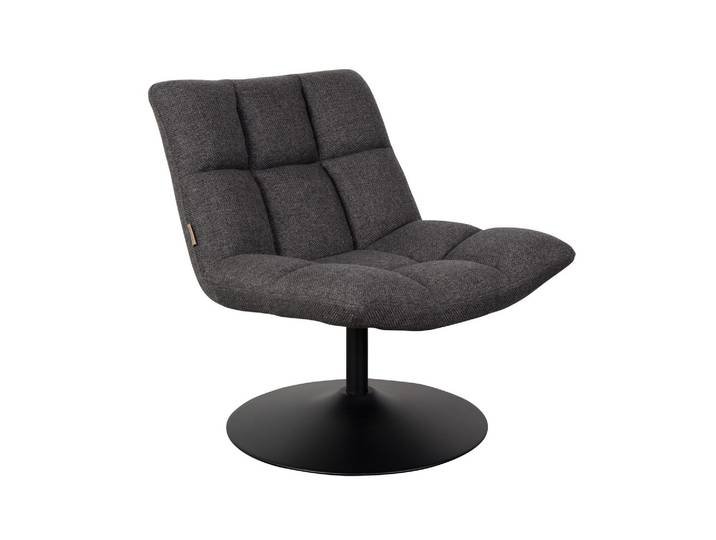 Fauteuil lounge en tissu gris foncé, pivotant, assise épaisse, st