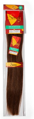 The Sassy Collection Silky Straight Brown 18 Inch Human Hair Extension