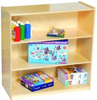 "Contender 3 Shelf Kids Storage Organizer Birch Wooden Bookshelf, Toy Organizer for Kids - 30"""