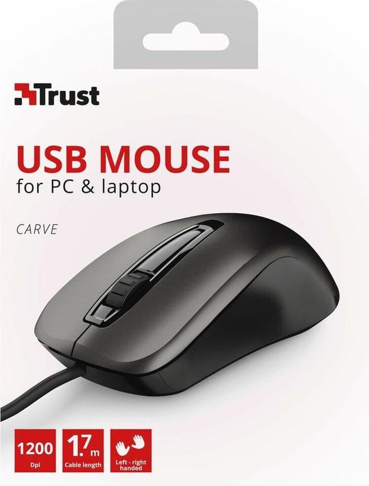 Trust Carve computermuis met 3 knoppen