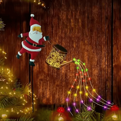 Uplift Essentials Solar Santa Claus Kettle Light For Garden And Outdoor Christmas Decoration kettle Colorful