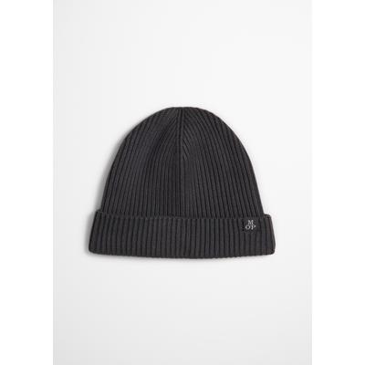 Beanie MARC O'POLO, Jungen, Gr. L, grau (dunkelgrau), Strick, Baumwollmischung, Mützen Beanie